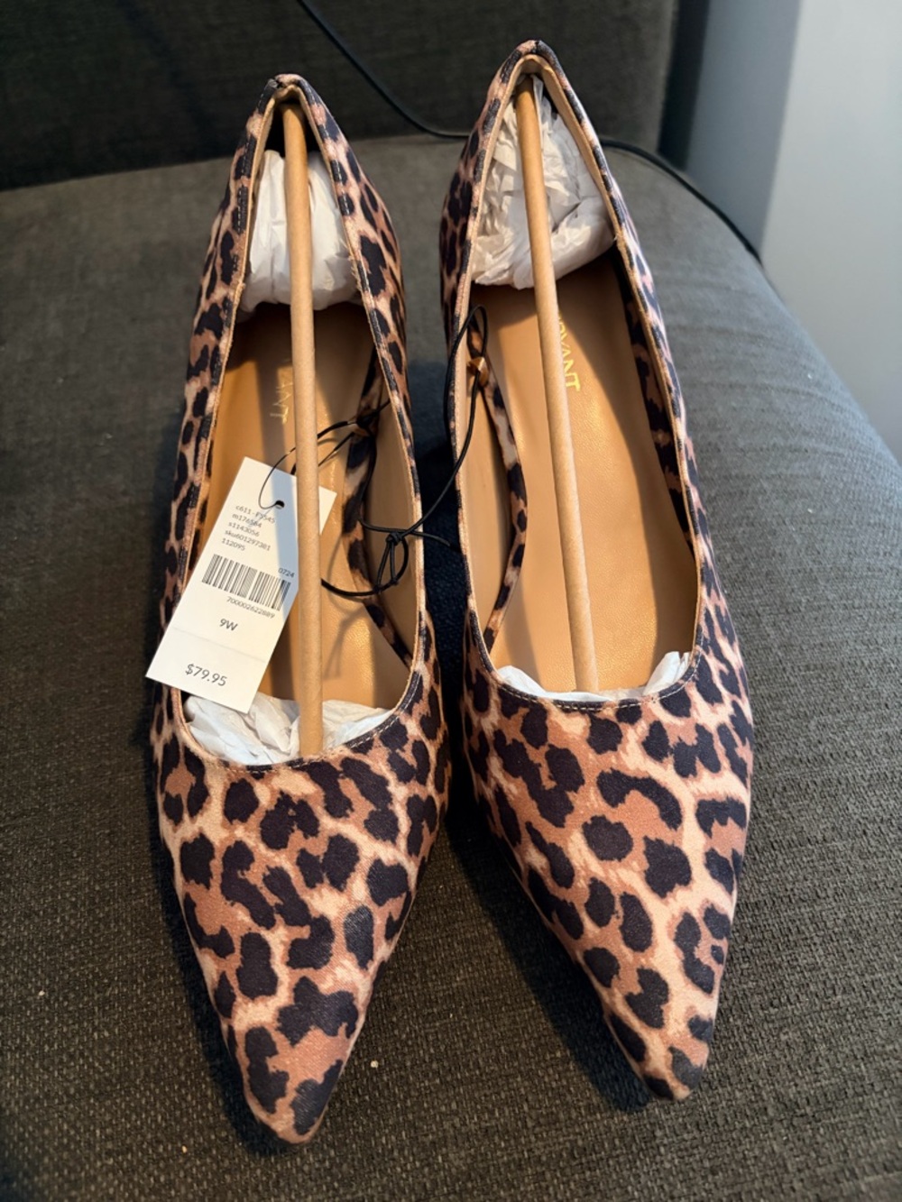 9W Lane Bryant Leopard Print Pointed Pumps - Brown and Black